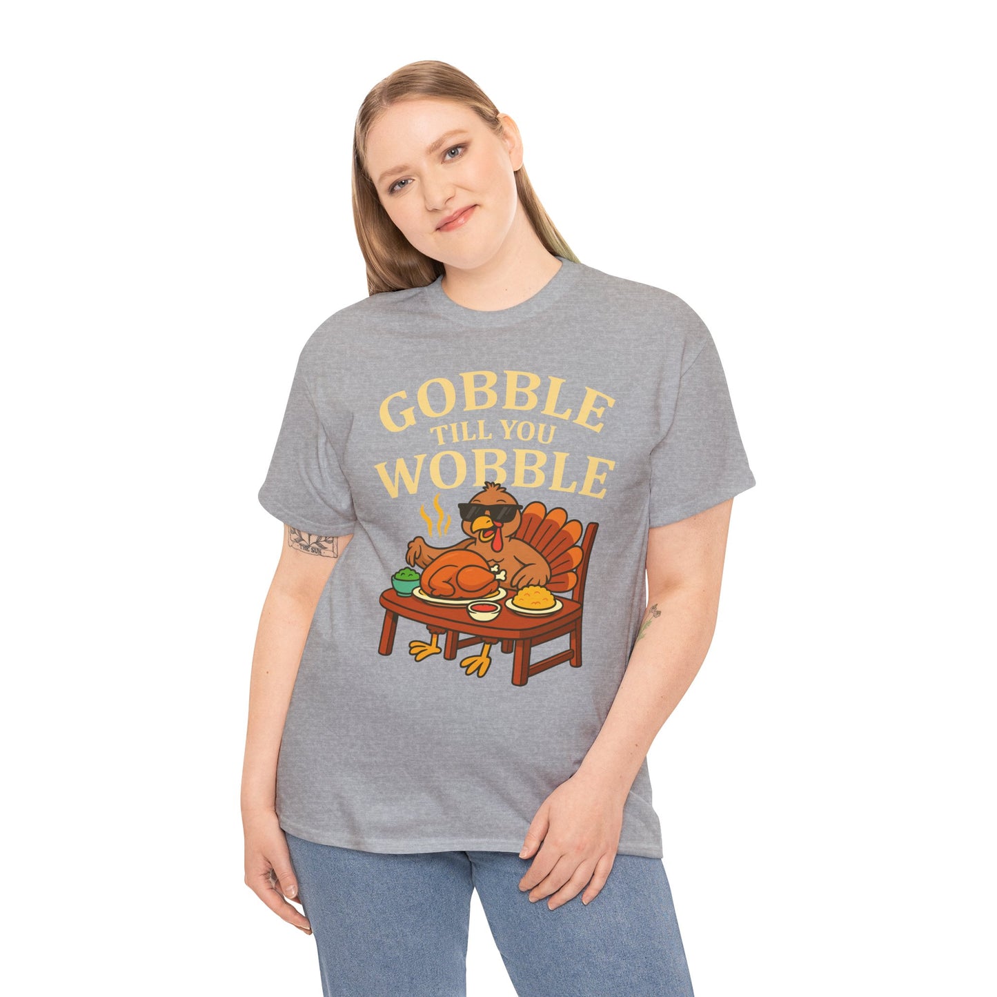 Funny Thanksgiving Tee - Gobble Till You Wobble, Fall Apparel, Thanksgiving Gift, Family Gathering Shirt, Autumn Humor T-Shirt
