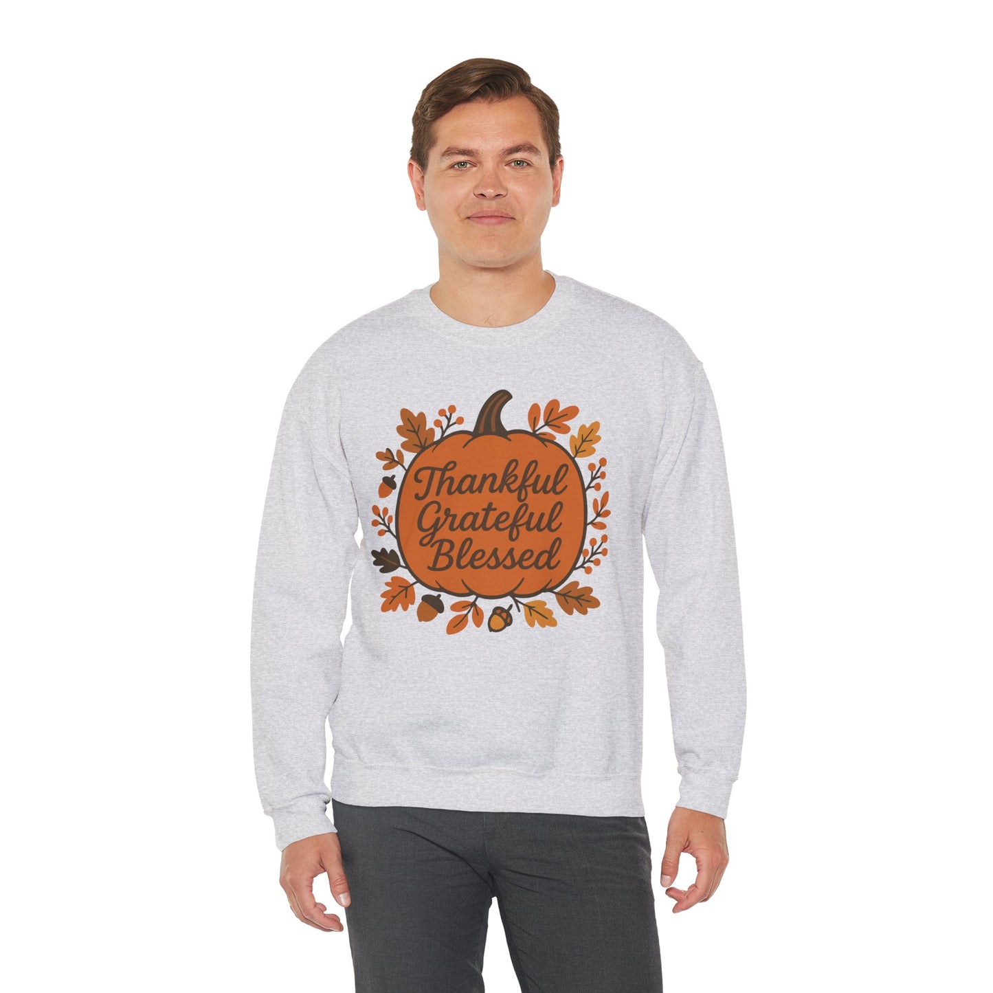 Thankful Grateful Blessed Sweatshirt | Cozy Fall Crewneck, Autumn Style, Thanksgiving Gift, Unisex Casual Wear