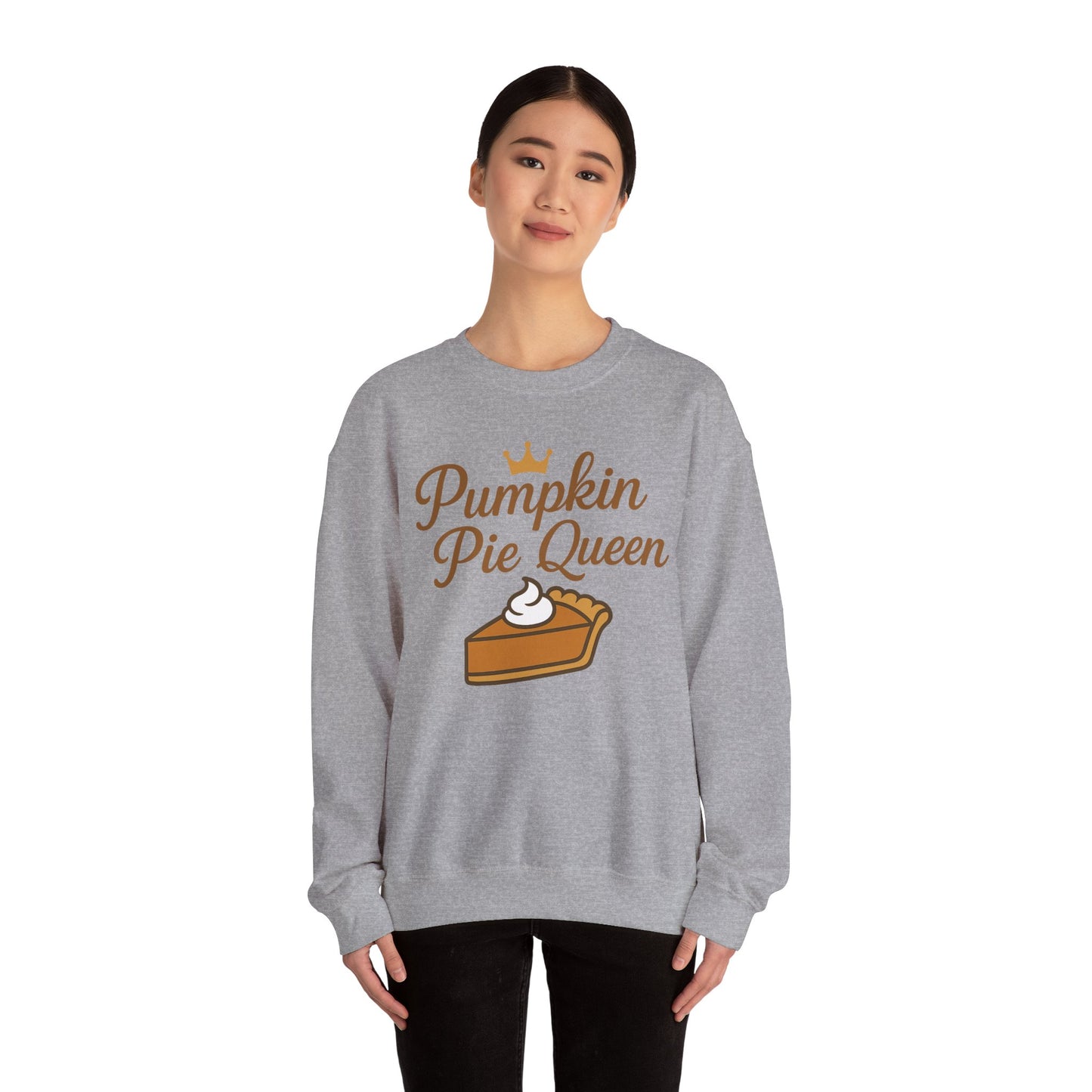 Pumpkin Pie Queen Crewneck Sweatshirt, Cozy Fall Sweatshirt, Thanksgiving Apparel, Funny Sweatshirt for Women, Gift for Baking Lovers