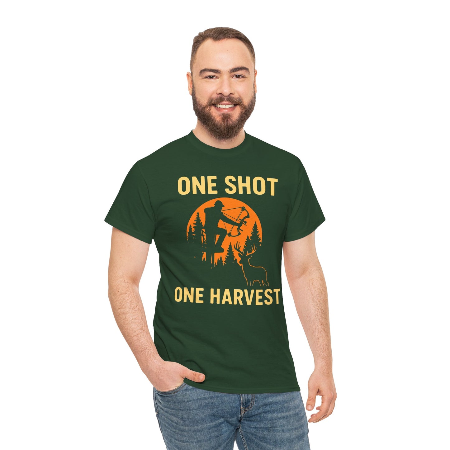 Hunting Tribute Tee, Outdoor Lifestyle Shirt, Gift for Hunters, Fall Harvest Apparel, One Shot One Harvest Design