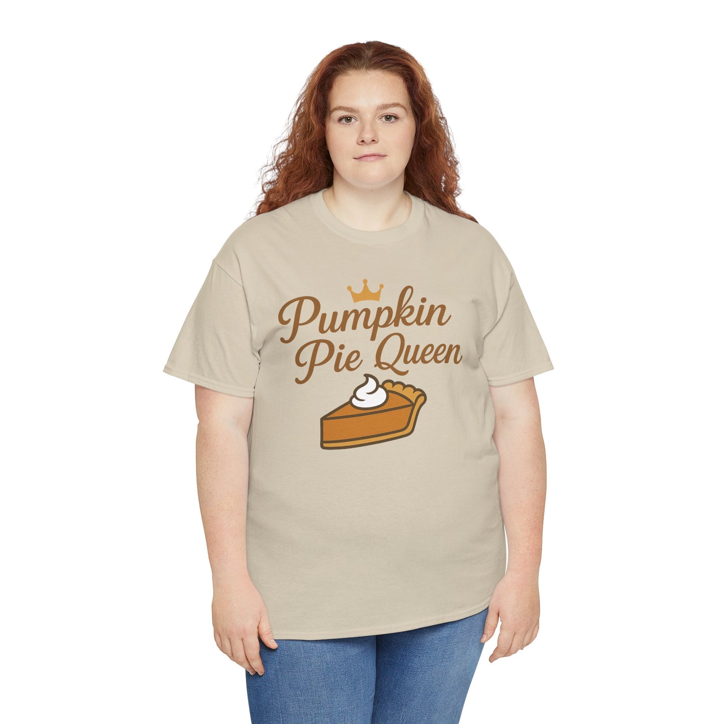 Pumpkin Pie Queen Tee, Funny T-Shirt, Thanksgiving Gift, Fall Apparel, Sweet Treat Lover Shirt, Unisex Cotton Tee