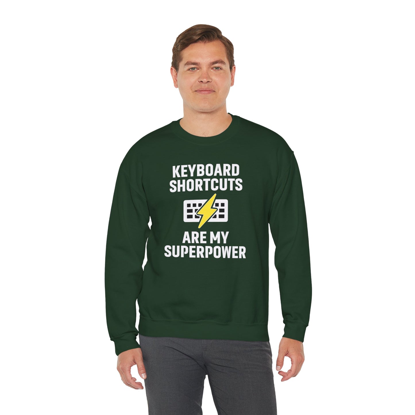 Keyboard Shortcuts Are My Superpower Sweatshirt | Unisex Crewneck for Tech Lovers, Perfect Office Gift, Funny Sweatshirt