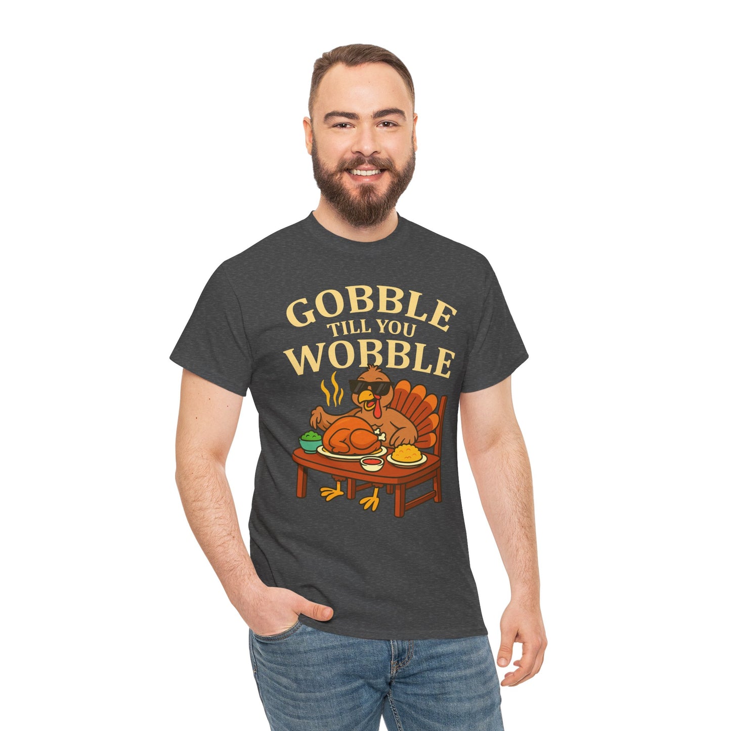 Funny Thanksgiving Tee - Gobble Till You Wobble, Fall Apparel, Thanksgiving Gift, Family Gathering Shirt, Autumn Humor T-Shirt