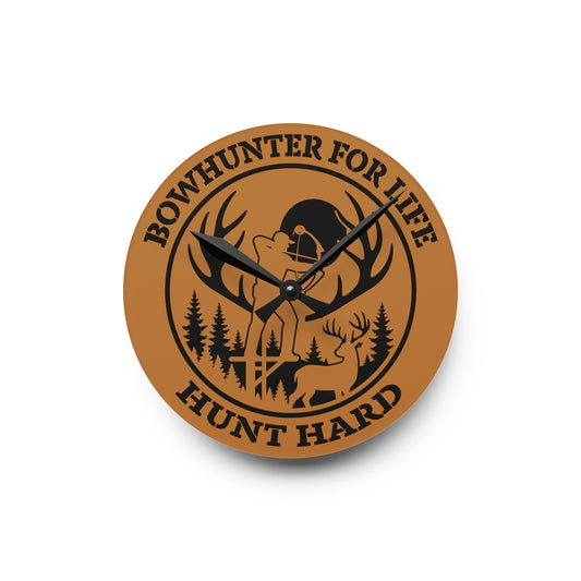 Bowhunter for Life Wall Clock | Rustic Decor, Unique Gift for Hunters, Lodge Wall Art, Outdoor Enthusiast
