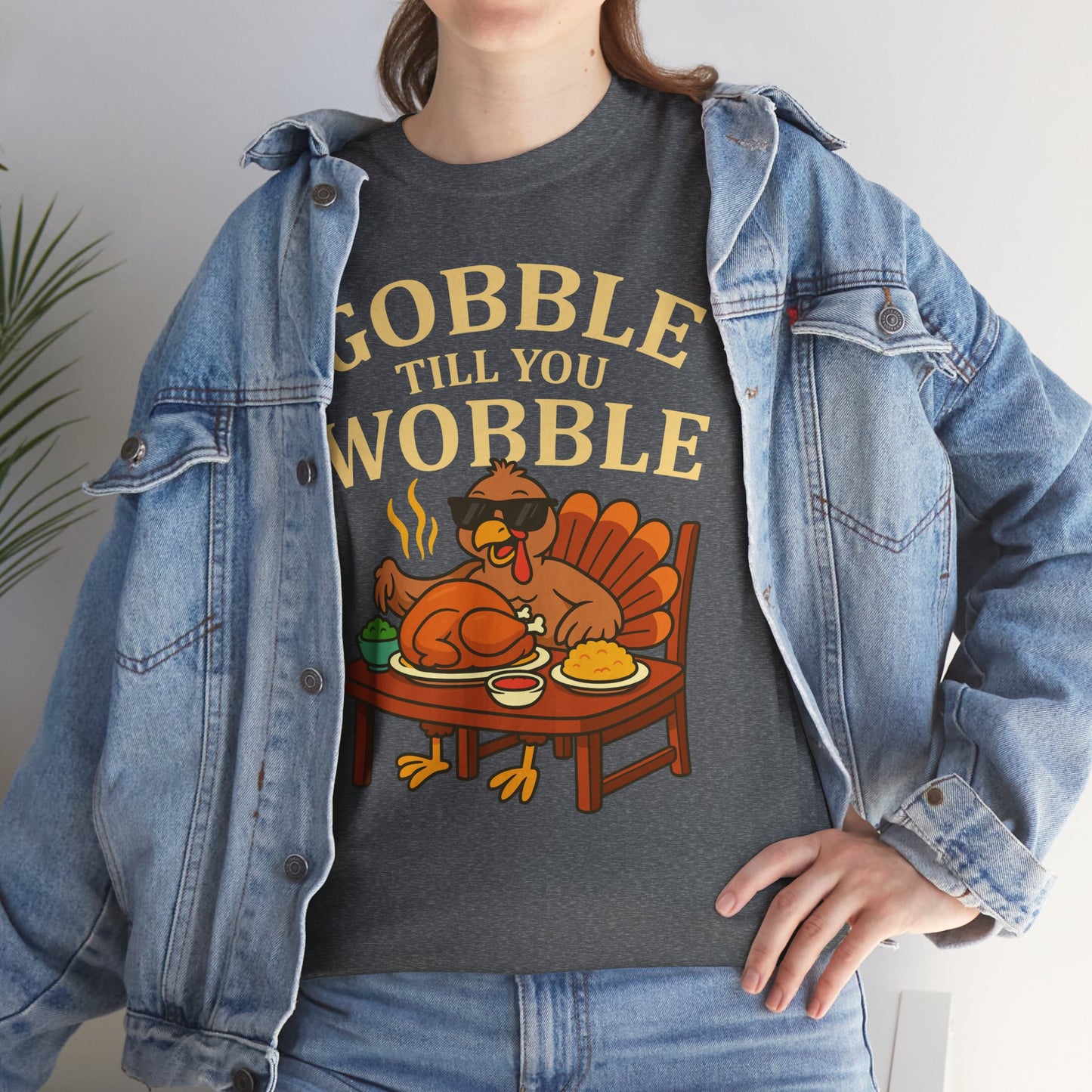 Funny Thanksgiving Tee - Gobble Till You Wobble, Fall Apparel, Thanksgiving Gift, Family Gathering Shirt, Autumn Humor T-Shirt