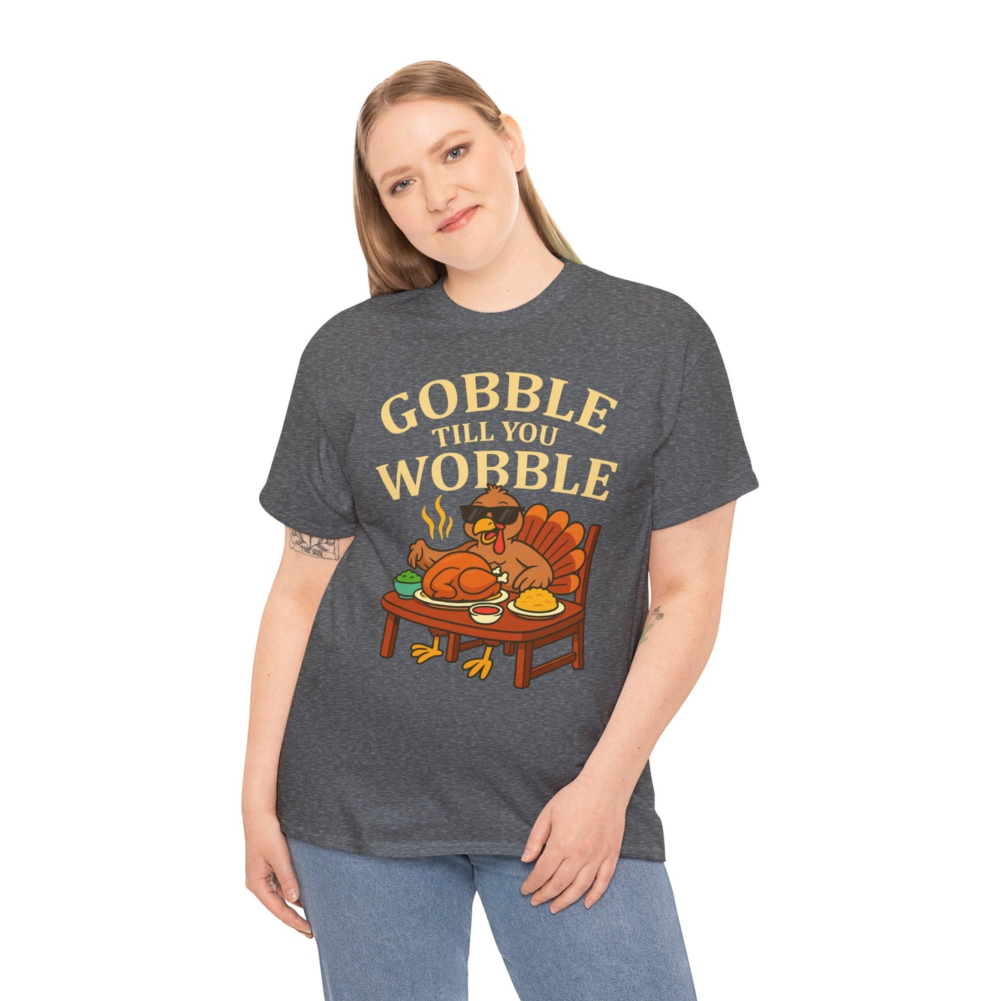 Funny Thanksgiving Tee - Gobble Till You Wobble, Fall Apparel, Thanksgiving Gift, Family Gathering Shirt, Autumn Humor T-Shirt
