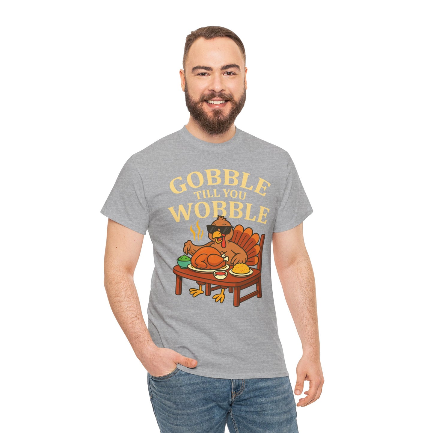 Funny Thanksgiving Tee - Gobble Till You Wobble, Fall Apparel, Thanksgiving Gift, Family Gathering Shirt, Autumn Humor T-Shirt