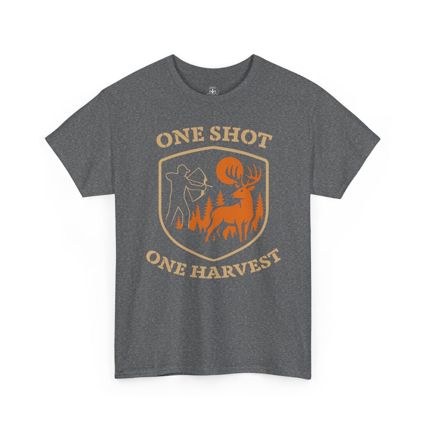 Hunting Tee Shirt, One Shot One Harvest Graphic Shirt, Outdoor Apparel, Gift for Hunters, Casual Wear, Hunting Season T-Shirt