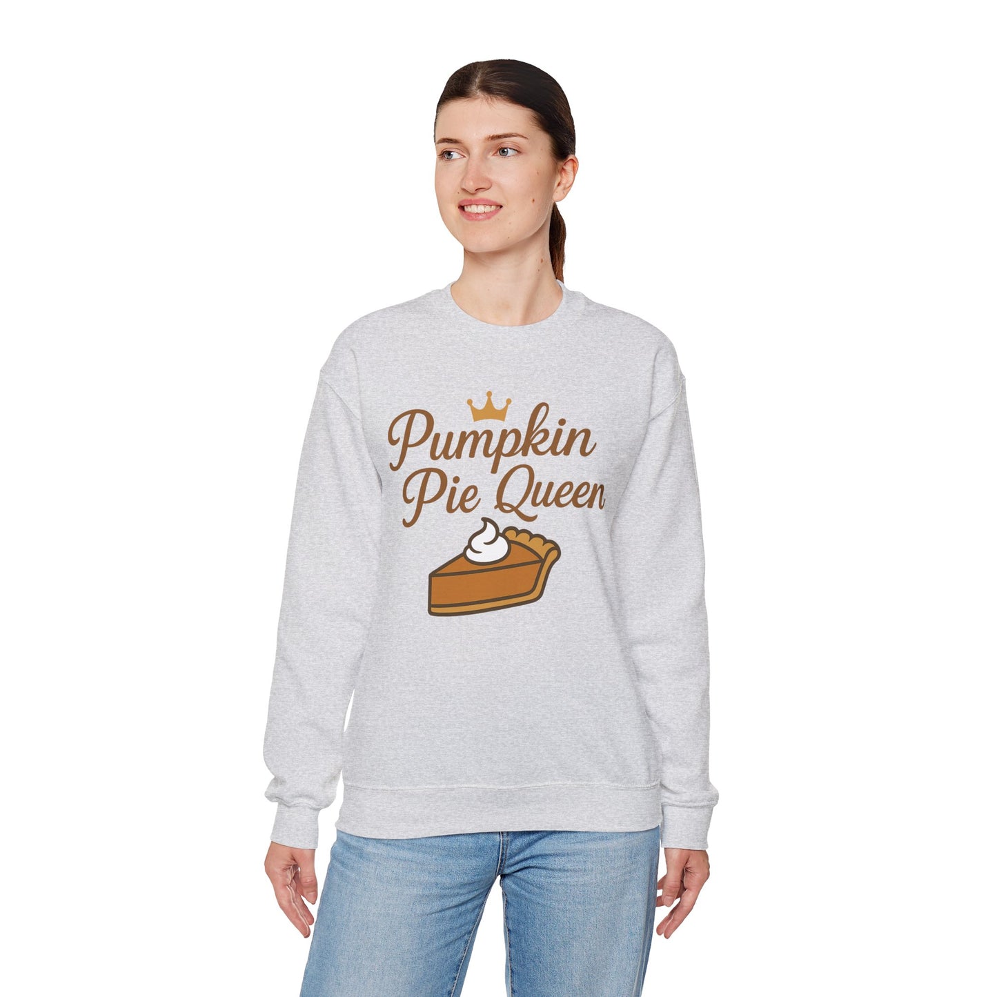 Pumpkin Pie Queen Crewneck Sweatshirt, Cozy Fall Sweatshirt, Thanksgiving Apparel, Funny Sweatshirt for Women, Gift for Baking Lovers