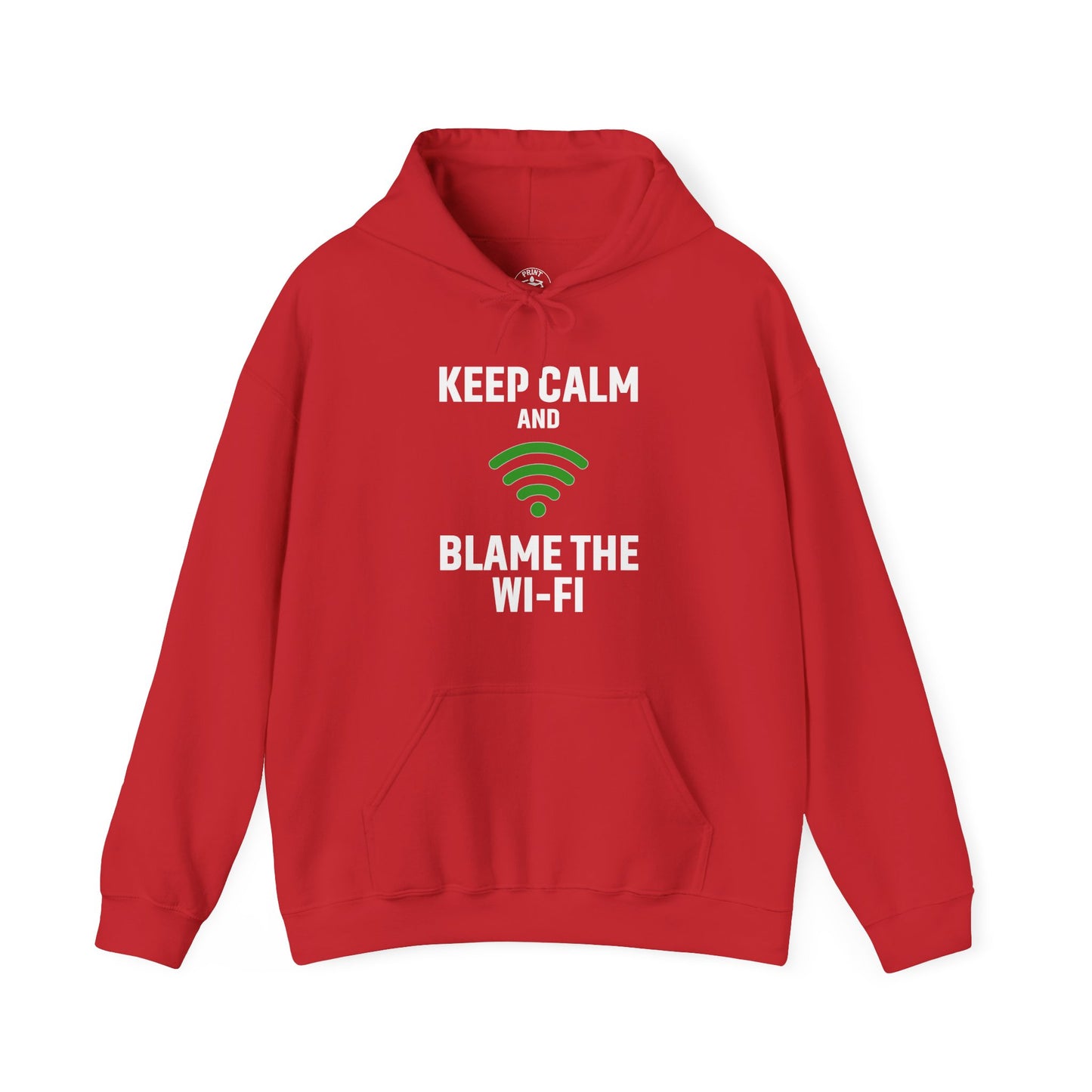 Keep Calm Blame the Wi-Fi Hoodie | Comfortable Unisex Hoodie for Internet Lovers, Gift for Tech Enthusiasts, Office Gift