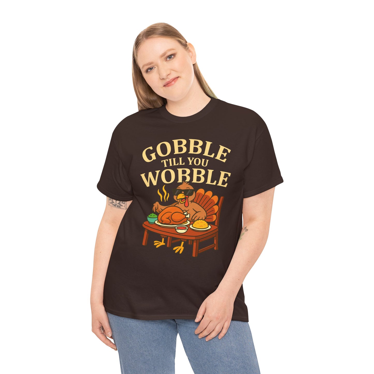 Funny Thanksgiving Tee - Gobble Till You Wobble, Fall Apparel, Thanksgiving Gift, Family Gathering Shirt, Autumn Humor T-Shirt