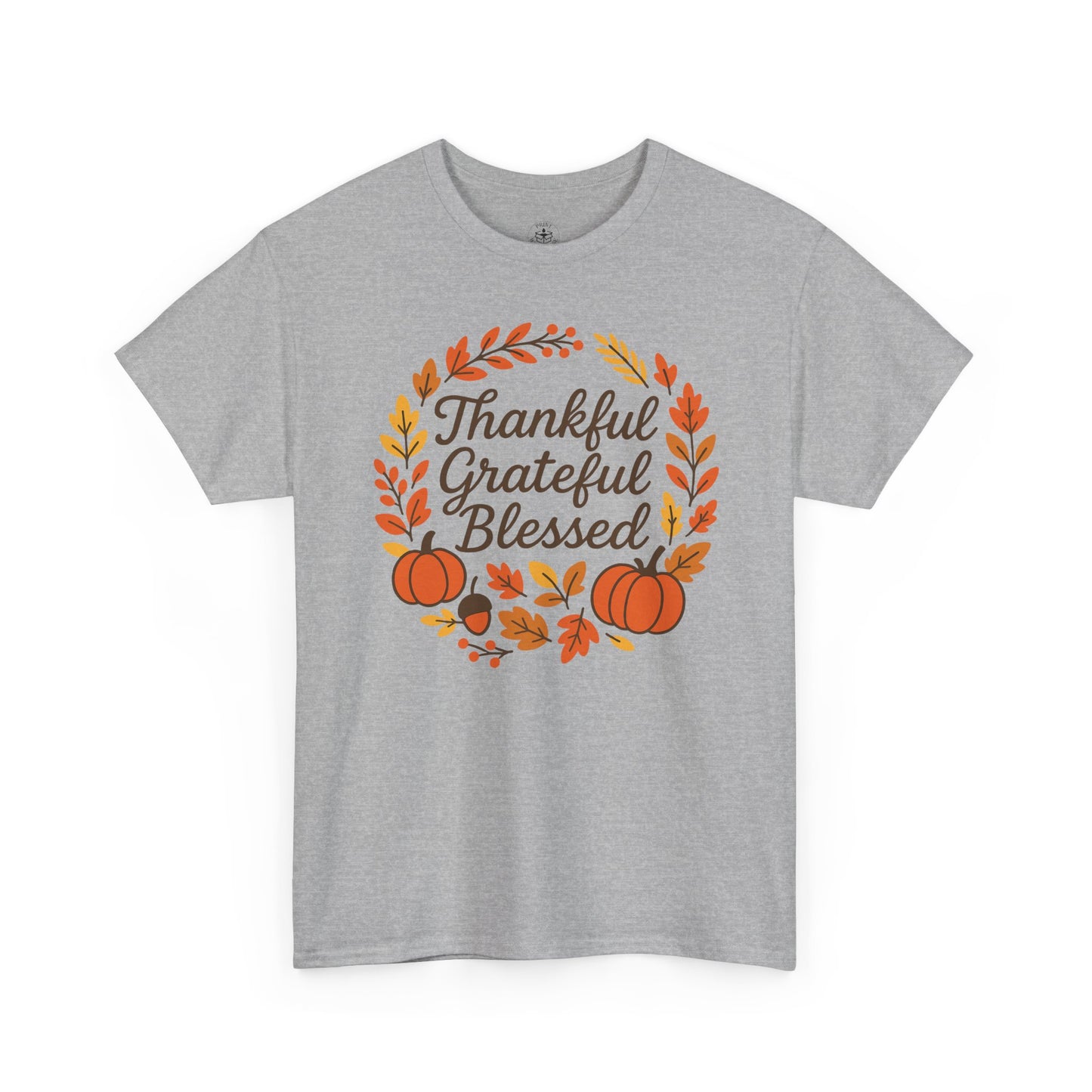 Thankful Grateful Blessed Tee, Fall T-Shirt, Thanksgiving Gift, Autumn Apparel, Unisex Graphic Tee