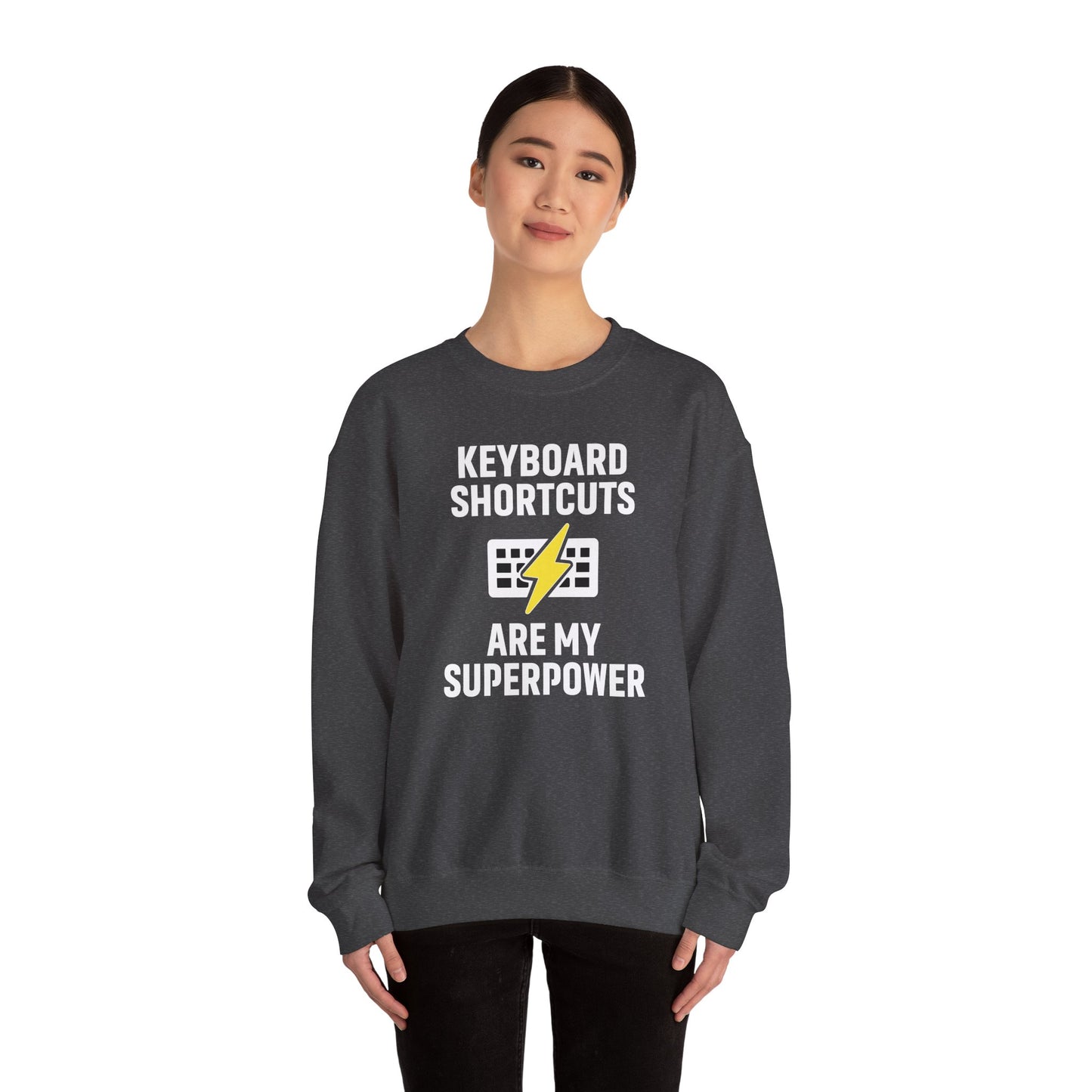 Keyboard Shortcuts Are My Superpower Sweatshirt | Unisex Crewneck for Tech Lovers, Perfect Office Gift, Funny Sweatshirt