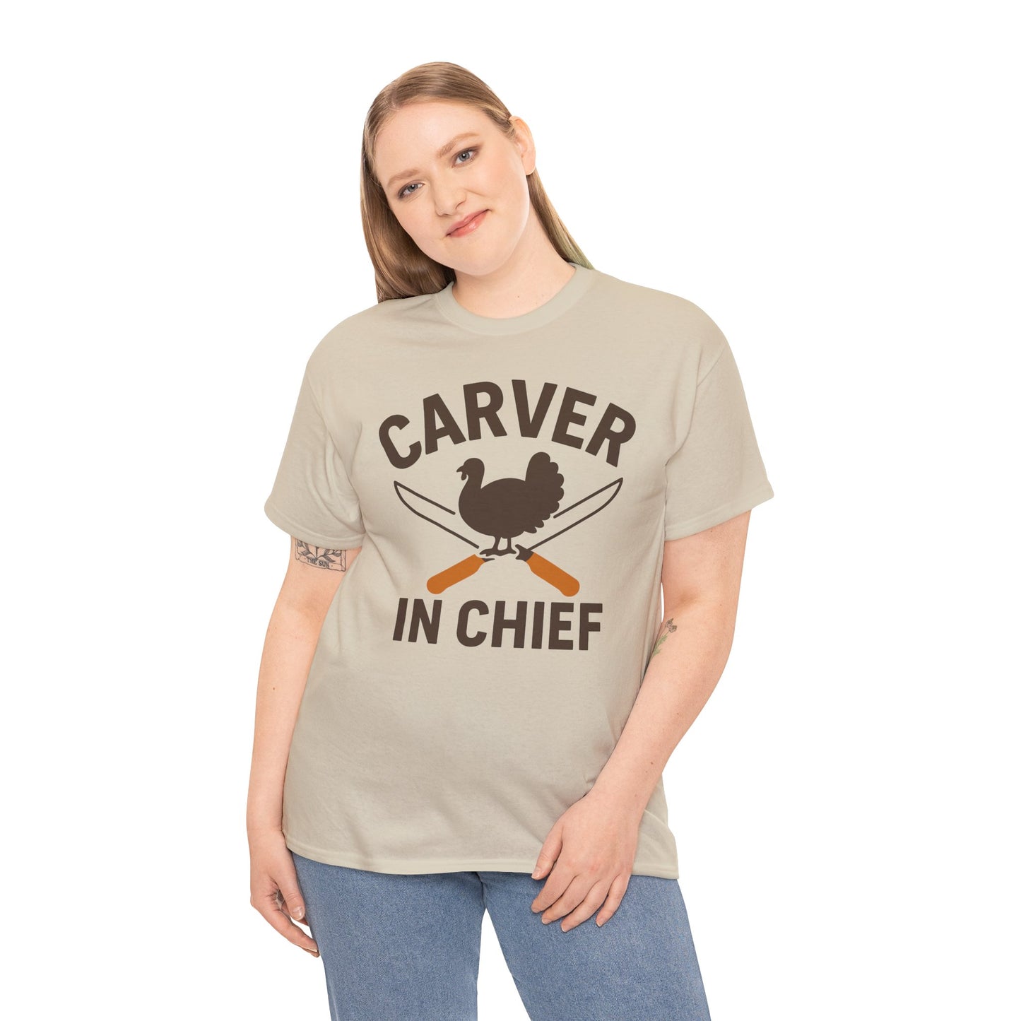 Funny Thanksgiving Tee, Carver in Chief T-Shirt, Unisex Holiday Shirt, Thanksgiving Gift, Family Gathering Apparel, Turkey Day Style