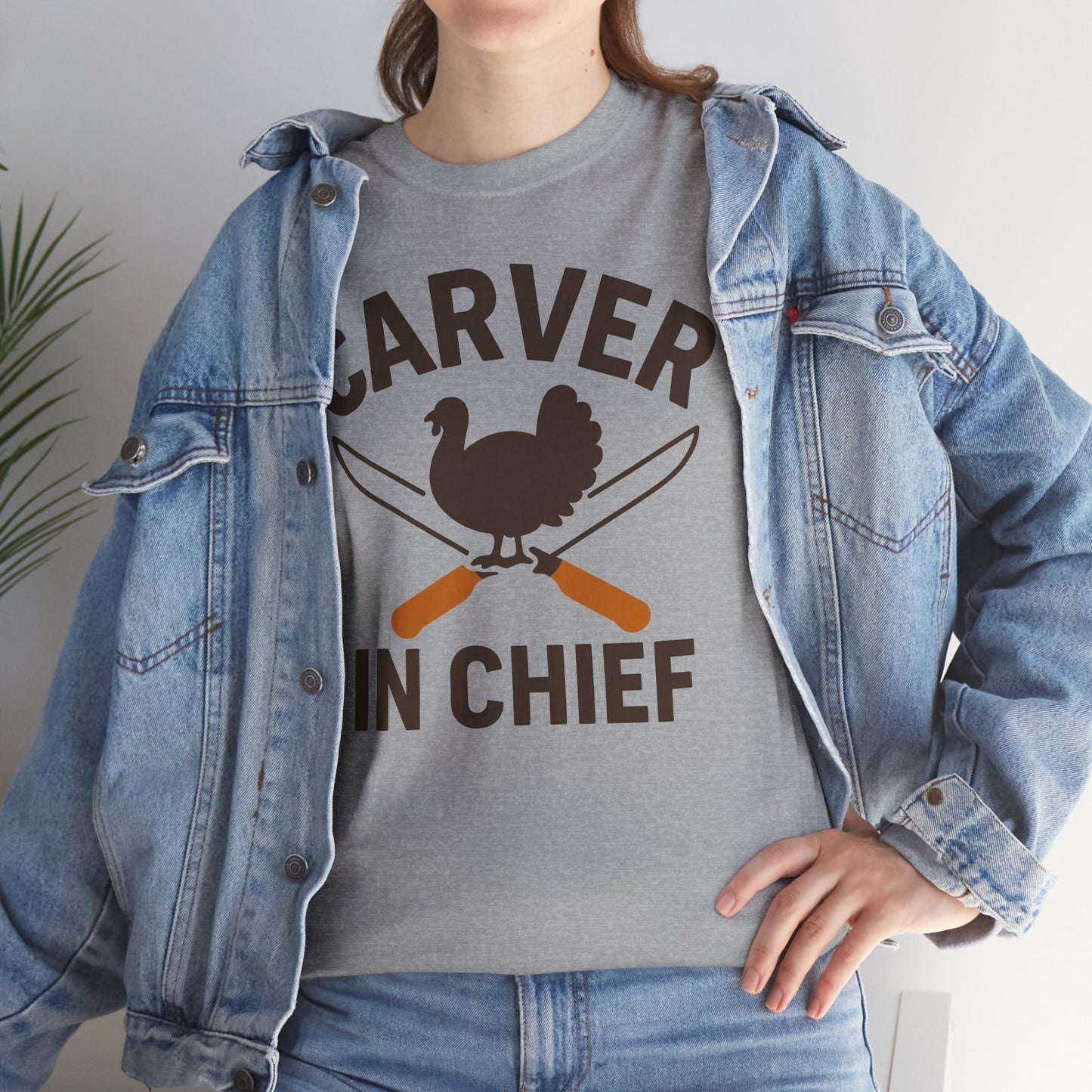 Funny Thanksgiving Tee, Carver in Chief T-Shirt, Unisex Holiday Shirt, Thanksgiving Gift, Family Gathering Apparel, Turkey Day Style