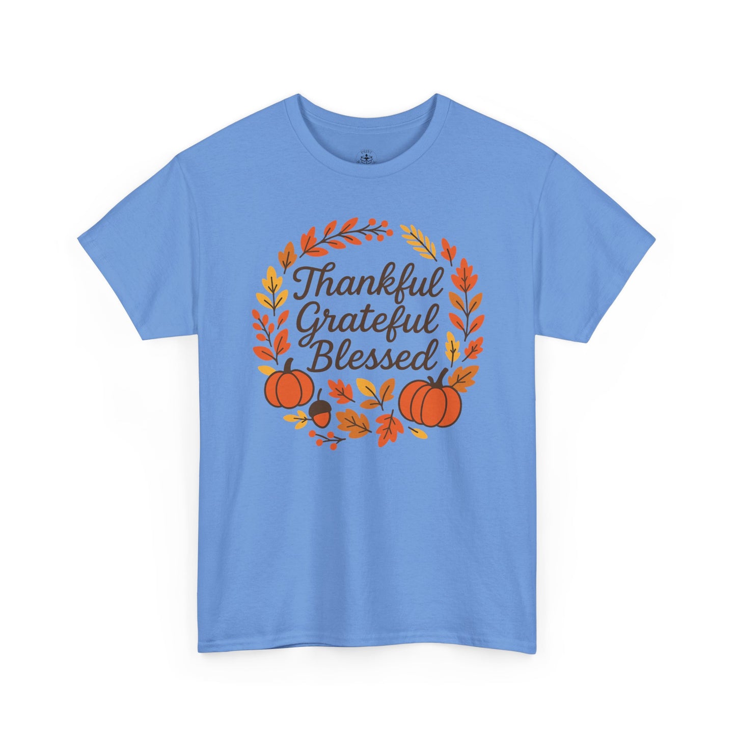 Thankful Grateful Blessed Tee, Fall T-Shirt, Thanksgiving Gift, Autumn Apparel, Unisex Graphic Tee