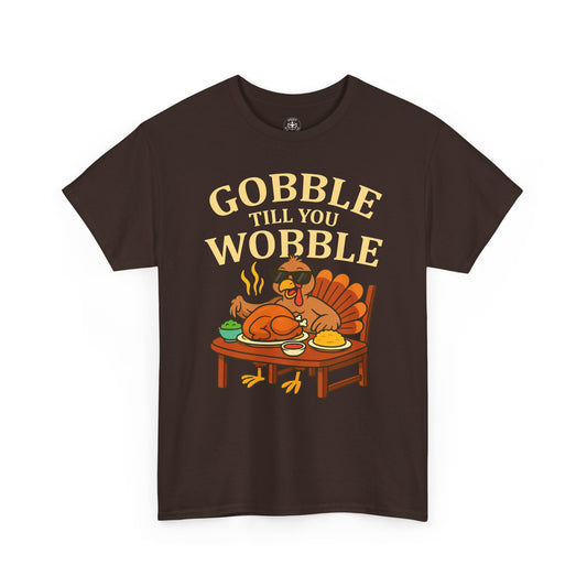 Funny Thanksgiving Tee - Gobble Till You Wobble, Fall Apparel, Thanksgiving Gift, Family Gathering Shirt, Autumn Humor T-Shirt