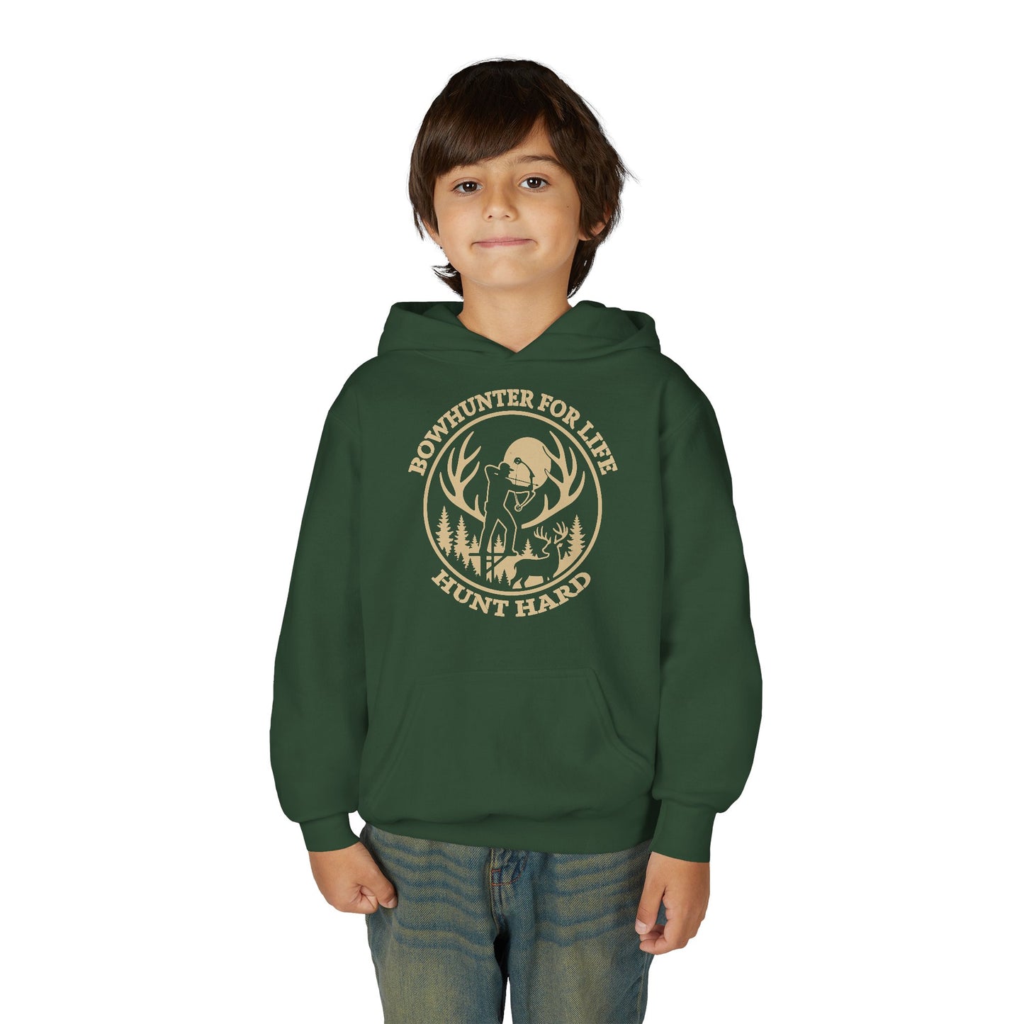 Bowhunter for Life Youth Hoodie - Perfect for Young Hunters, Outdoor Adventures, Gifts for Boys or Girls, Hunting Apparel