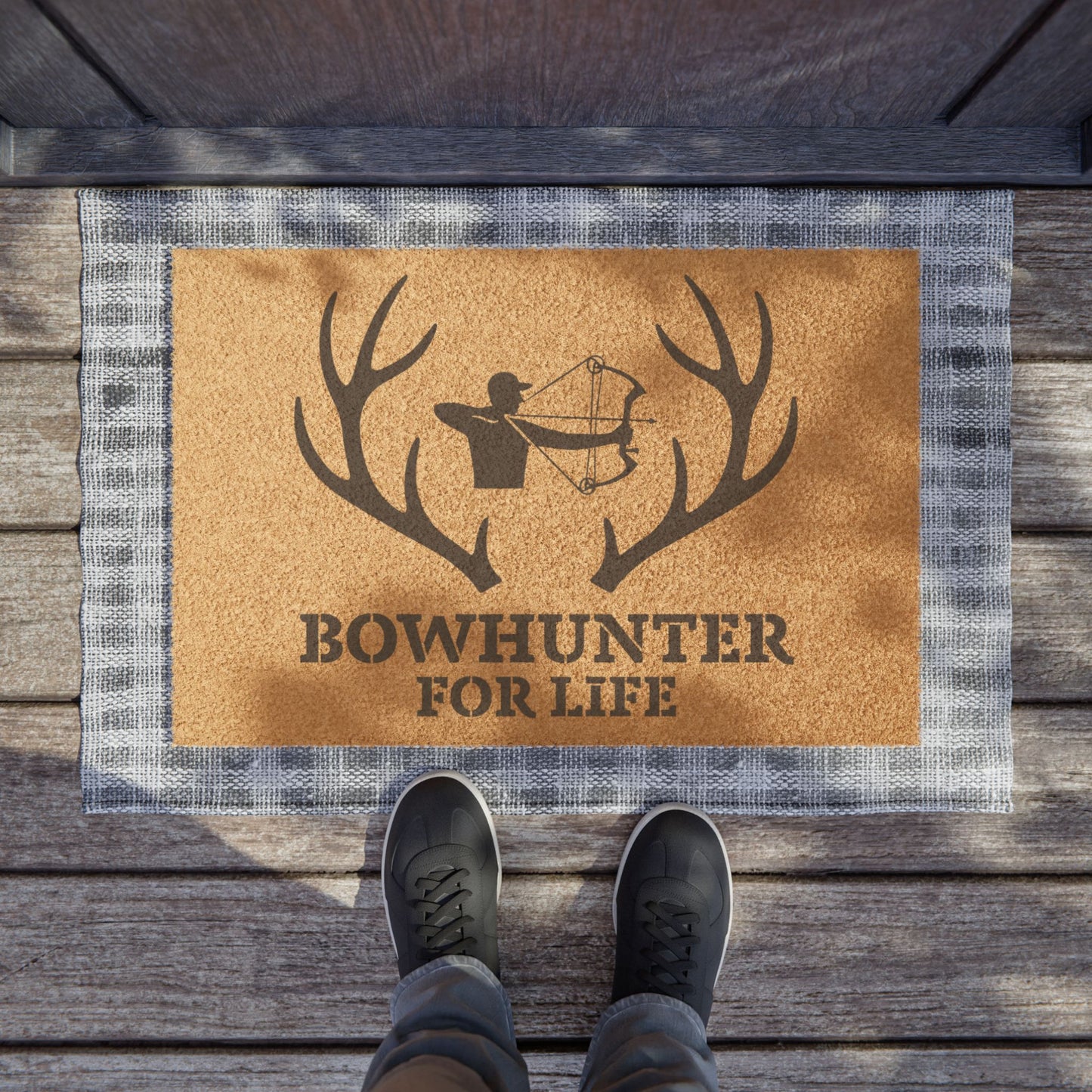 Bowhunter Life Doormat, Rustic Outdoor Mat, Hunting Welcome Mat, Gift for Hunters, Cabin Decor, Archery Enthusiast Decor