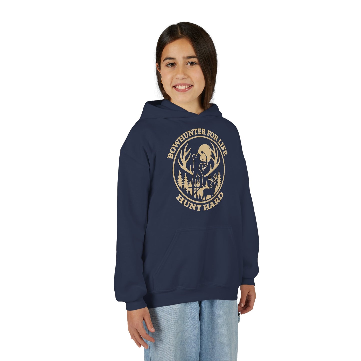 Bowhunter for Life Youth Hoodie - Perfect for Young Hunters, Outdoor Adventures, Gifts for Boys or Girls, Hunting Apparel