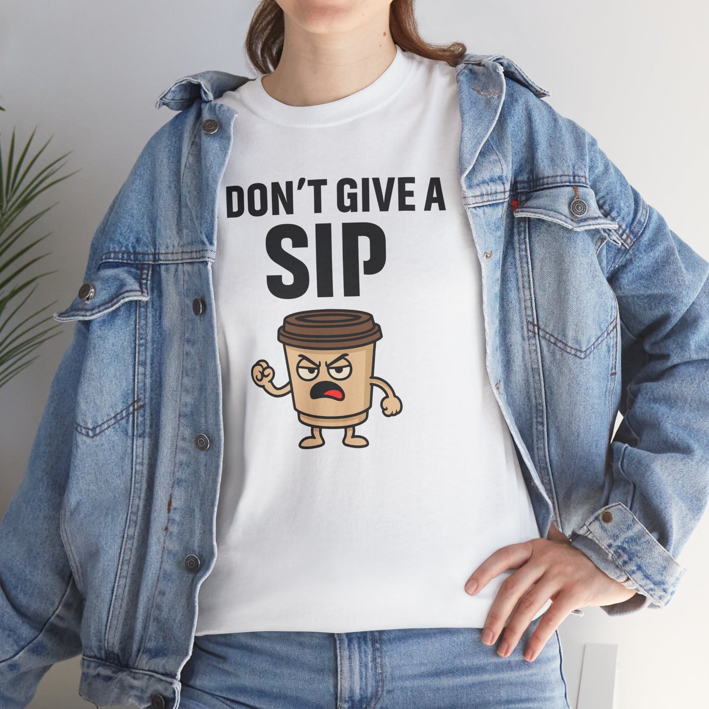 Funny Coffee Tee, I Don't Give a Sip Unisex Shirt, Gift for Coffee Lovers, Humor T-Shirt, Casual Office Wear