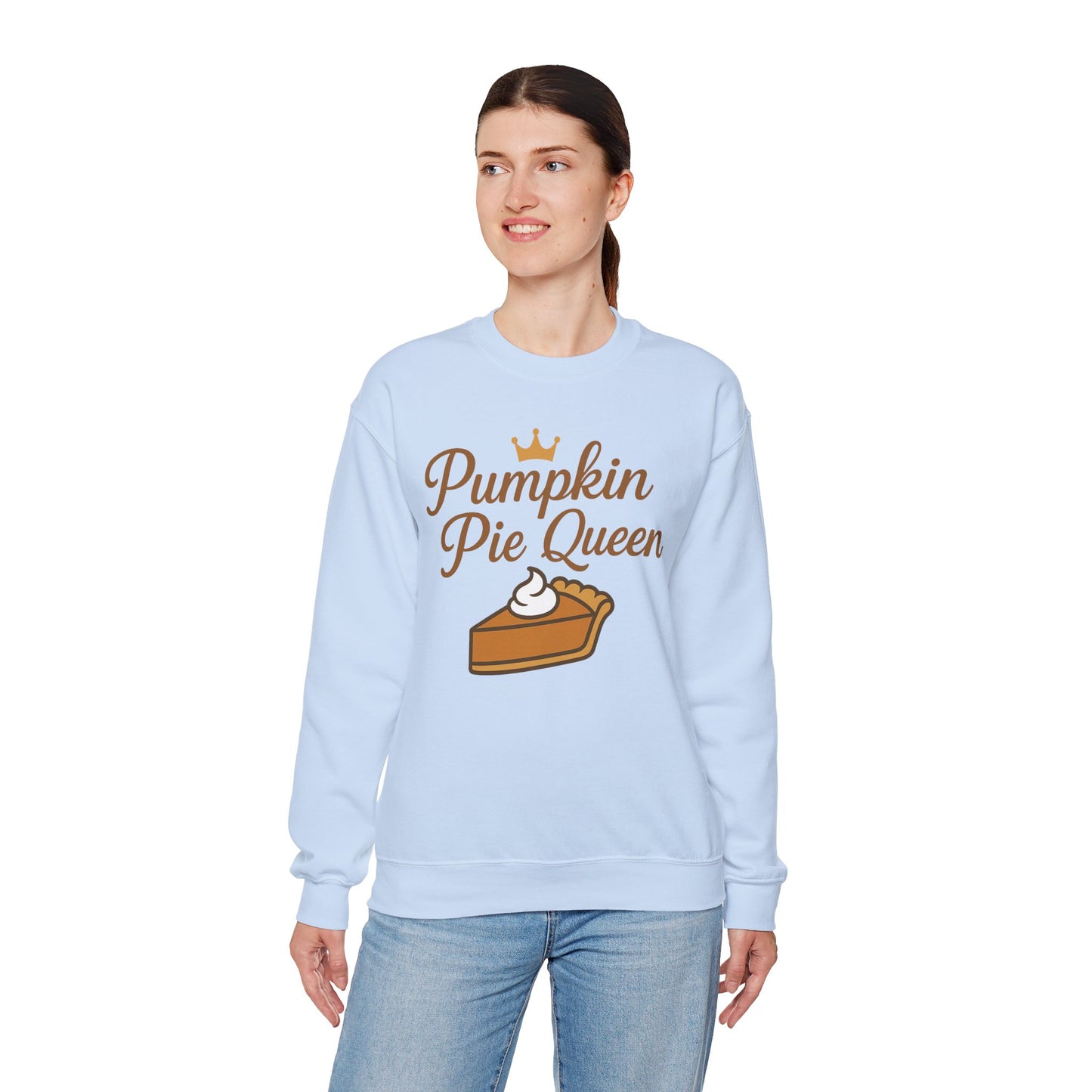 Pumpkin Pie Queen Crewneck Sweatshirt, Cozy Fall Sweatshirt, Thanksgiving Apparel, Funny Sweatshirt for Women, Gift for Baking Lovers