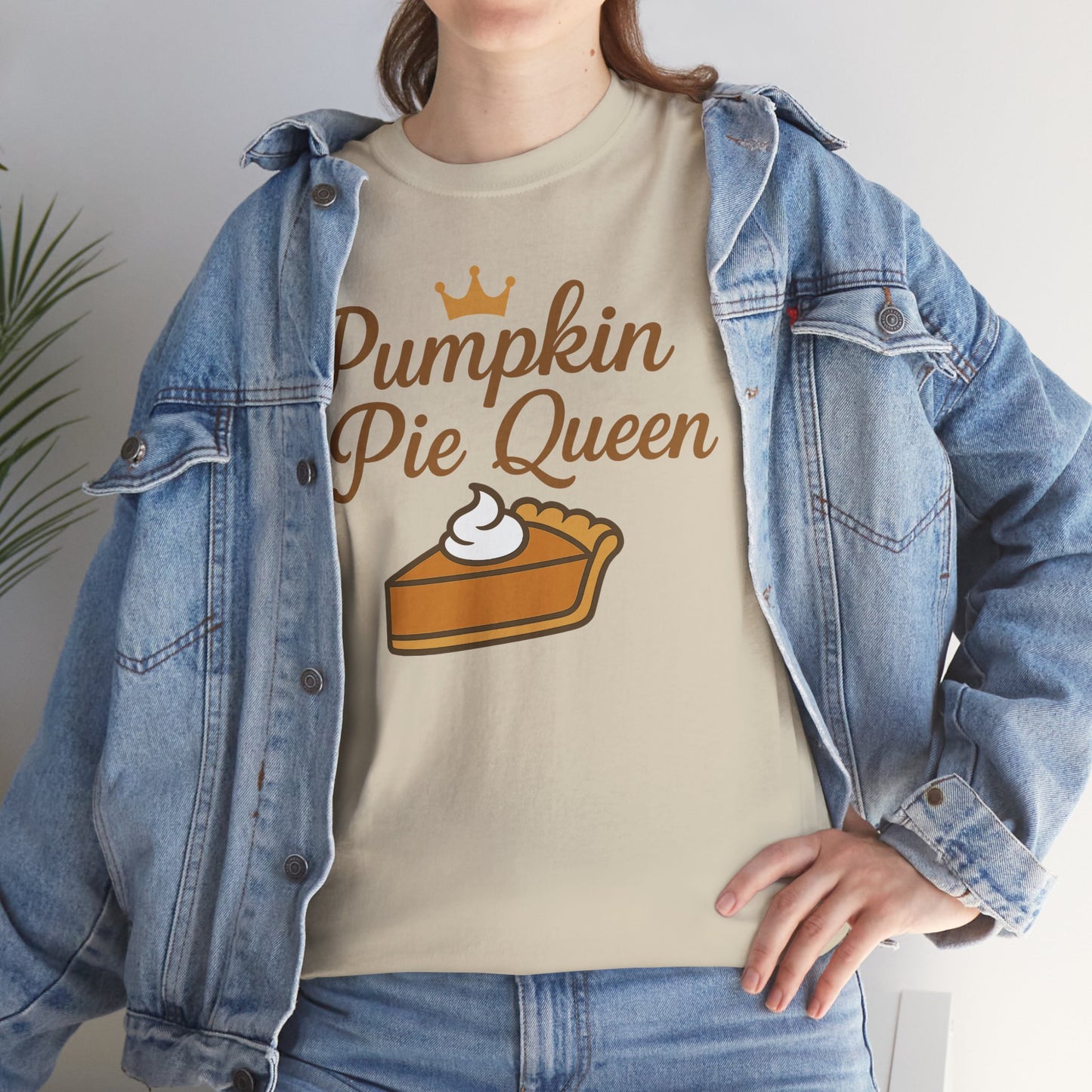 Pumpkin Pie Queen Tee, Funny T-Shirt, Thanksgiving Gift, Fall Apparel, Sweet Treat Lover Shirt, Unisex Cotton Tee