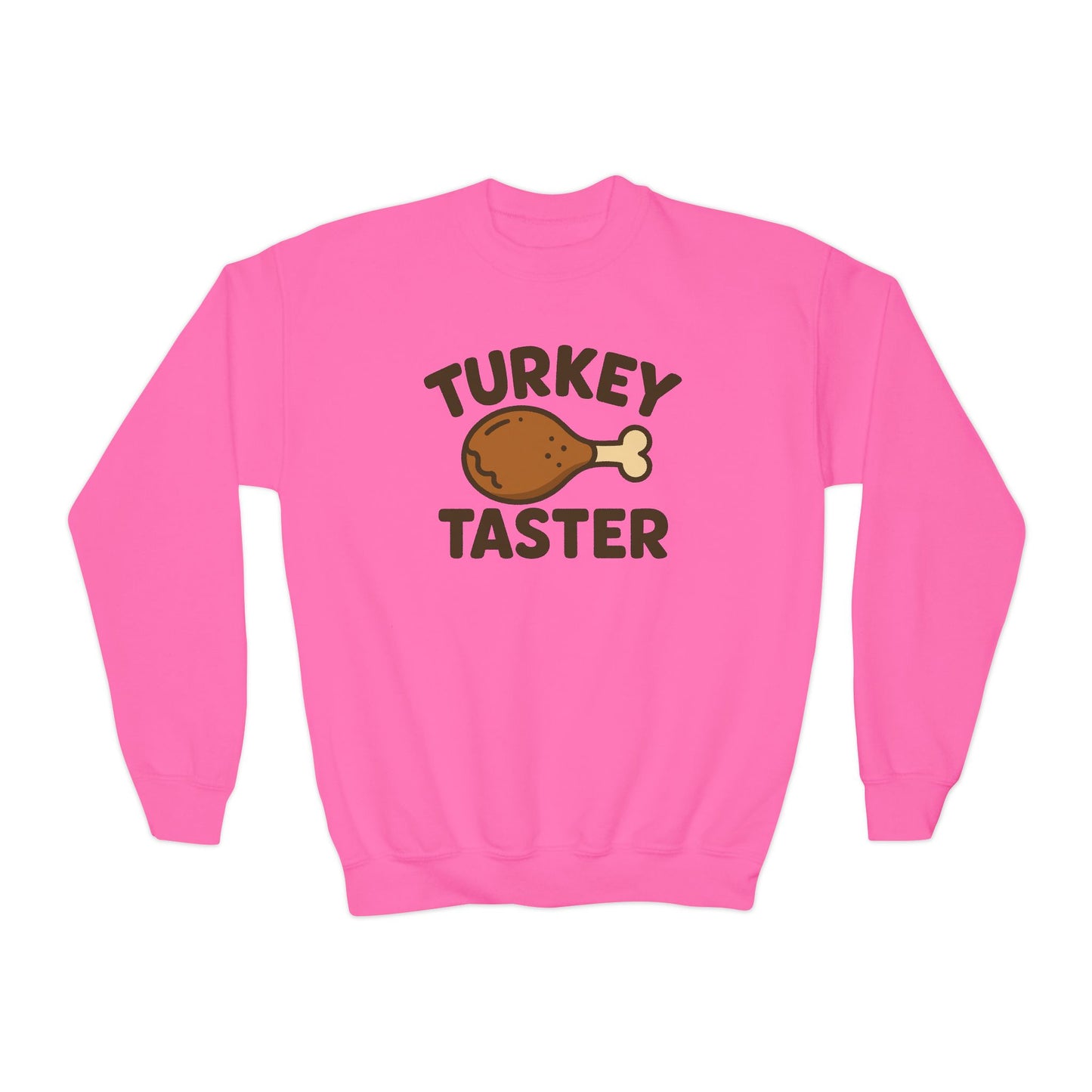 Turkey Taster Youth Crewneck Sweatshirt, Thanksgiving Gift, Kids Sweatshirt, Fall Apparel, Family Dinner Outfit, Turkey Lover Shirt