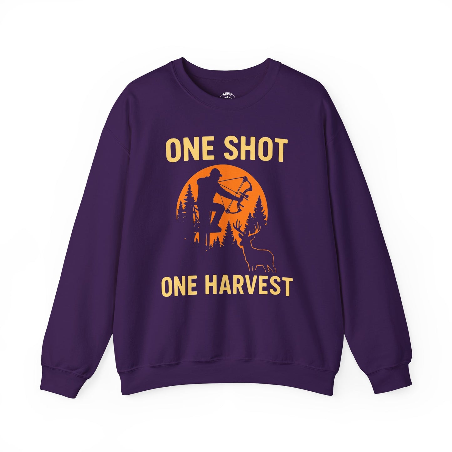 Hunting Crewneck Sweatshirt, One Shot One Harvest Sweatshirt, Gift for Hunters, Outdoor Apparel, Fall Outfit, Harvest Season Sweatshirt