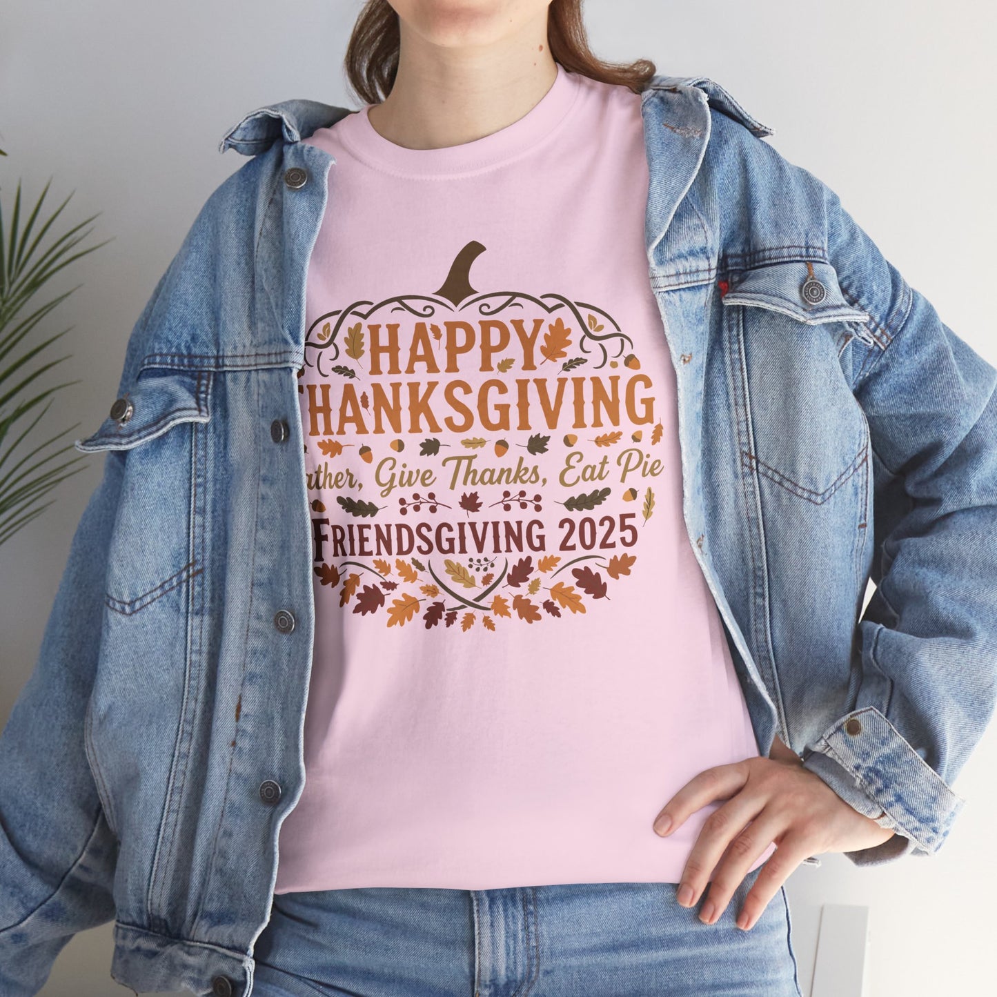 Happy Thanksgiving Friendsgiving 2025 Unisex T-Shirt | Pumpkin Tee, Friendsgiving Celebration, Thanksgiving Gift Idea