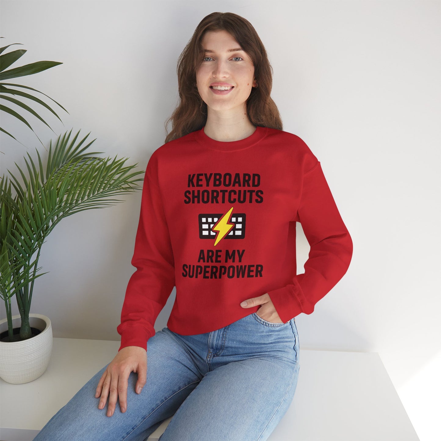 Keyboard Shortcuts Are My Superpower Unisex Sweatshirt | Crewneck, Computer Lover Gift, Tech Humor, Geeky Fashion, Office Gift