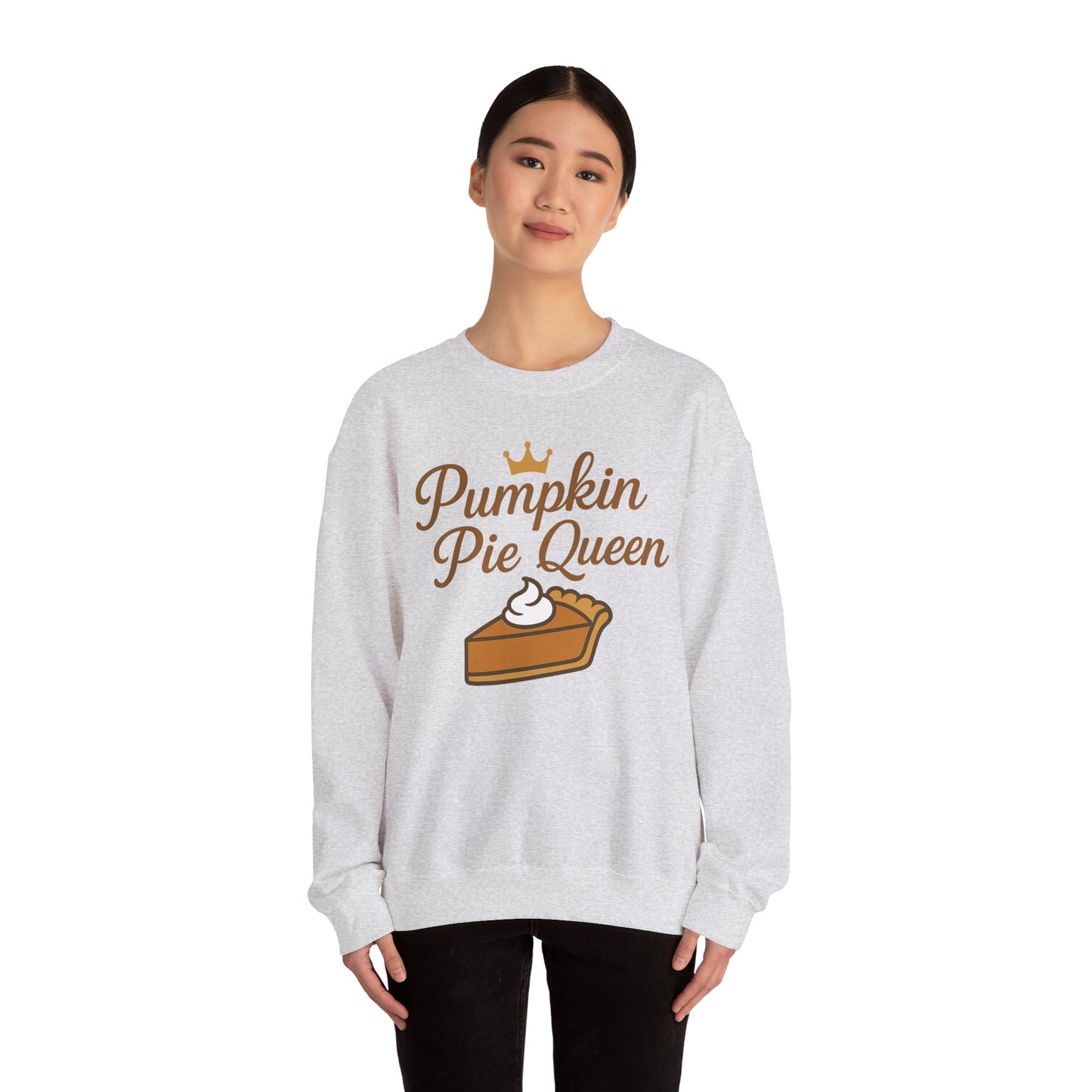 Pumpkin Pie Queen Crewneck Sweatshirt, Cozy Fall Sweatshirt, Thanksgiving Apparel, Funny Sweatshirt for Women, Gift for Baking Lovers