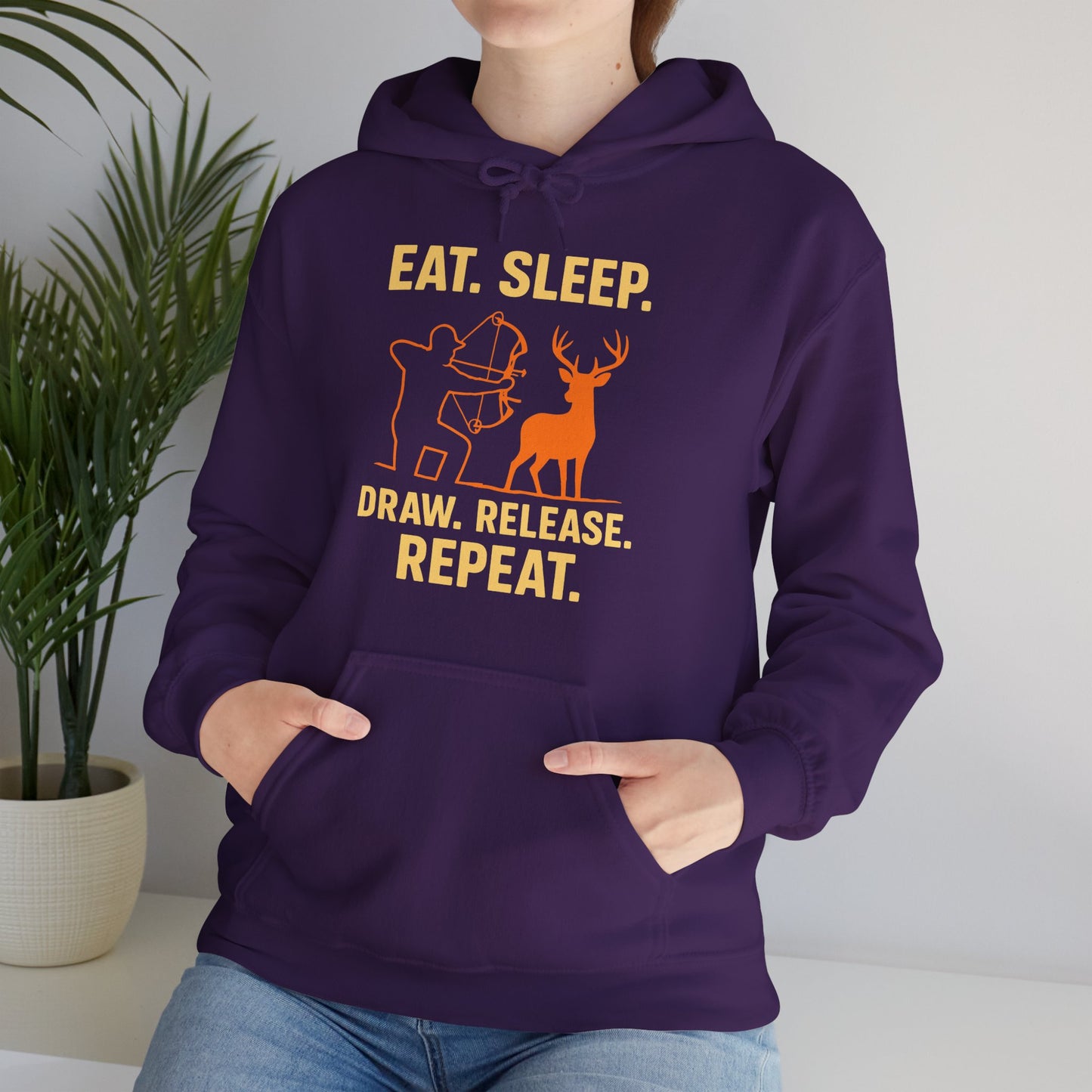 Eat Sleep Draw Release Repeat Unisex Hoodie | Creative Hunters Hoodie, Cozy Vibes, Gift for Hunters, Fun Casual Wear