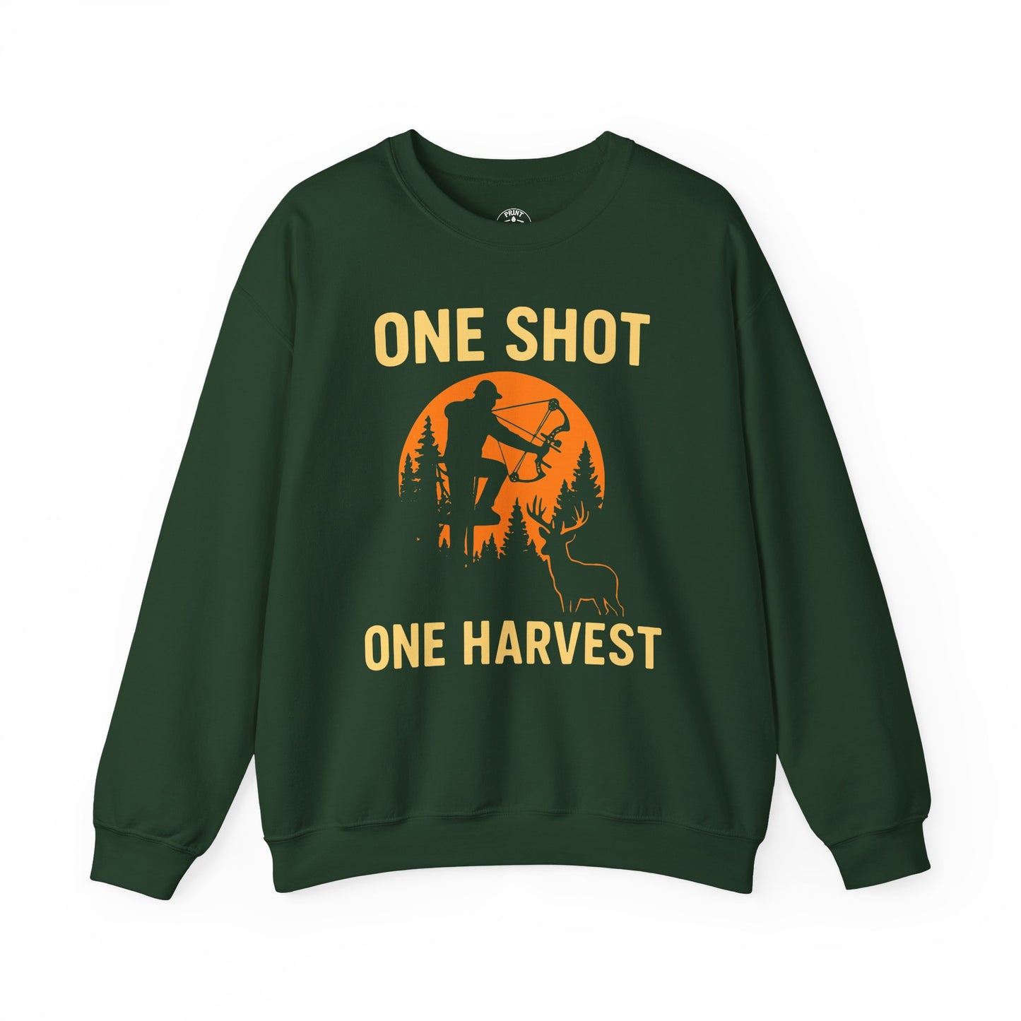 Hunting Crewneck Sweatshirt, One Shot One Harvest Sweatshirt, Gift for Hunters, Outdoor Apparel, Fall Outfit, Harvest Season Sweatshirt