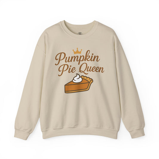 Pumpkin Pie Queen Crewneck Sweatshirt, Cozy Fall Sweatshirt, Thanksgiving Apparel, Funny Sweatshirt for Women, Gift for Baking Lovers