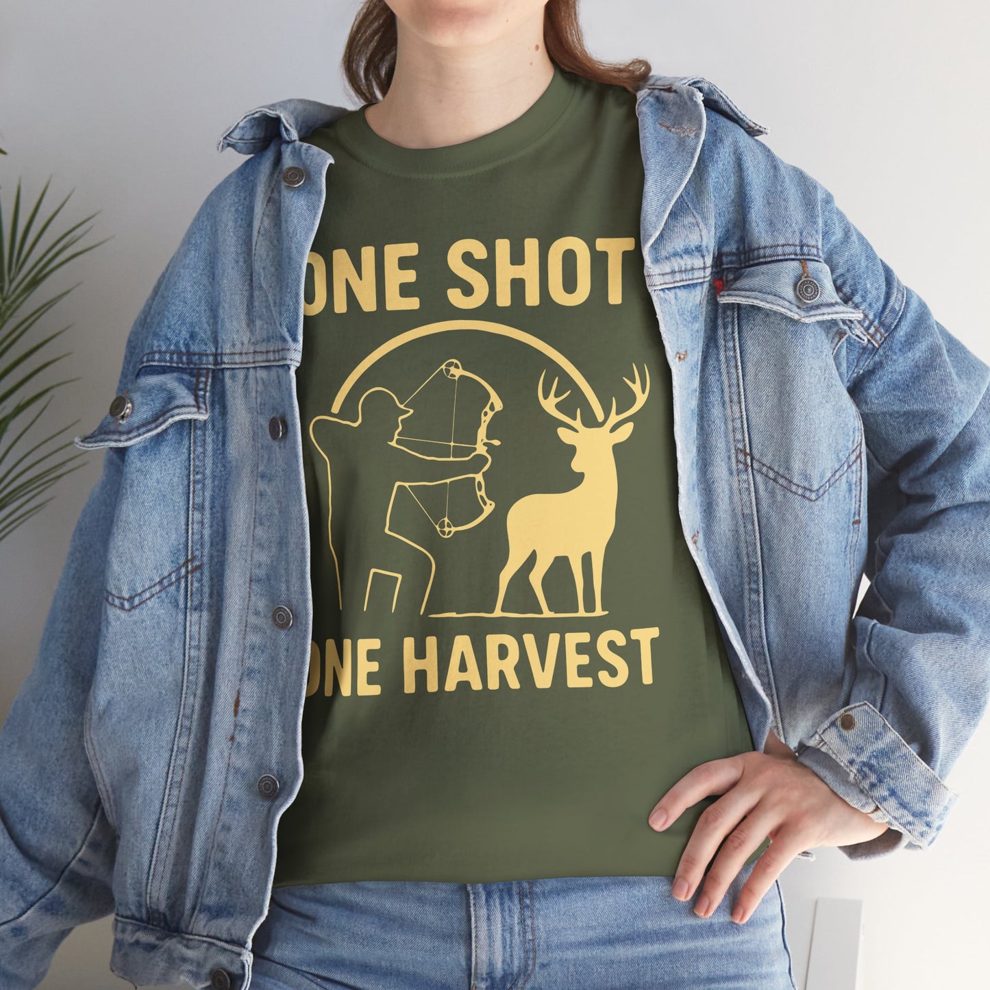 Hunting Enthusiast Tee, One Shot One Harvest T-Shirt, Gift for Hunters, Outdoor Adventure Wear, Casual Nature Lover Apparel