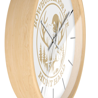 Bowhunter for Life Wall Clock - Perfect Gift for Hunting Enthusiasts, Lodge Decor, Outdoor Life, Rustic Home