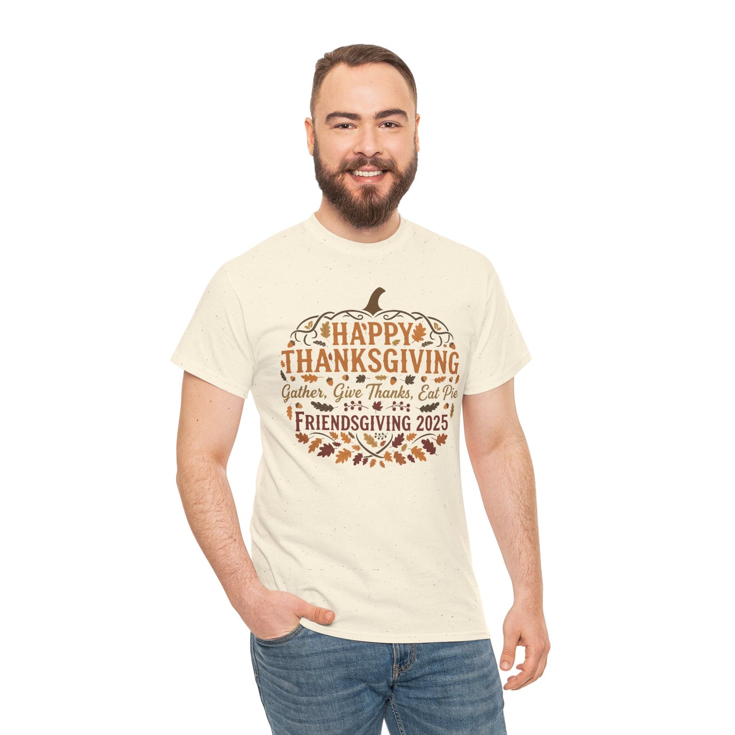 Happy Thanksgiving Friendsgiving 2025 Unisex T-Shirt | Pumpkin Tee, Friendsgiving Celebration, Thanksgiving Gift Idea