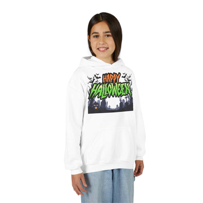 Halloween Youth Hoodie with 'Happy Halloween' Design, Cute Halloween [...]