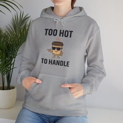 Coffee Cup Guy Too Hot To Handle Unisex Hoodie | Funny Gift, Cozy Graphic Hoodie, Casual Wear, Office Apparel