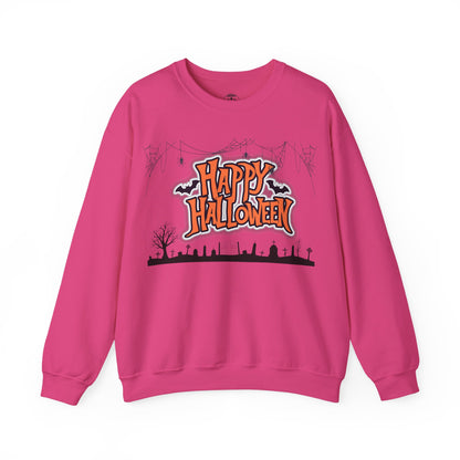 Happy Halloween Unisex Crewneck Sweatshirt, Fall Fashion, Halloween Attire, Cozy Sweatshirt, Spooky Season Apparel