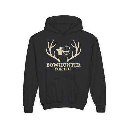 Bowhunter For Life Youth Unisex Hoodie | Perfect for Young Archers, Great for Gift Giving, Outdoor Adventures, Hunting Trips