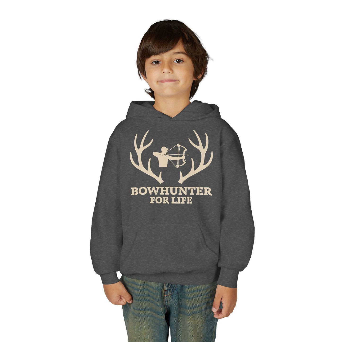 Bowhunter For Life Youth Unisex Hoodie | Perfect for Young Archers, Great for Gift Giving, Outdoor Adventures, Hunting Trips