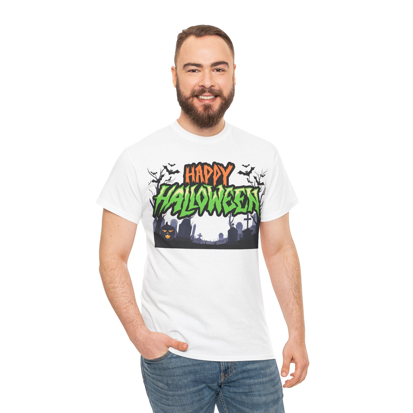Halloween Graphic Tee, Unisex Heavy Cotton Shirt, Spooky Holiday Apparel, [...]
