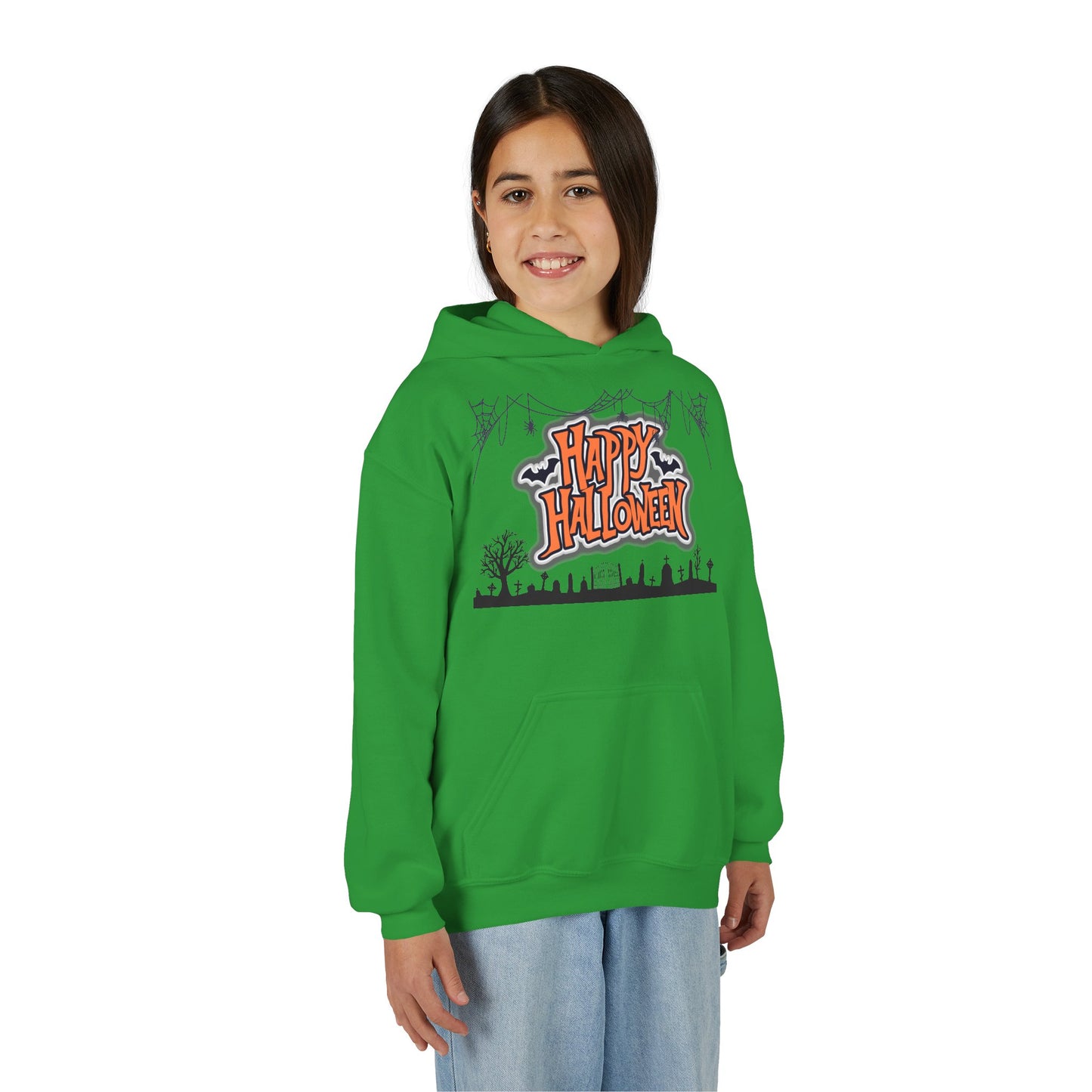 Halloween Youth Hoodie, Cozy Sweatshirt for Kids, Fun Fall Apparel, Spooky Season Hoodie, Trick or Treat Gift