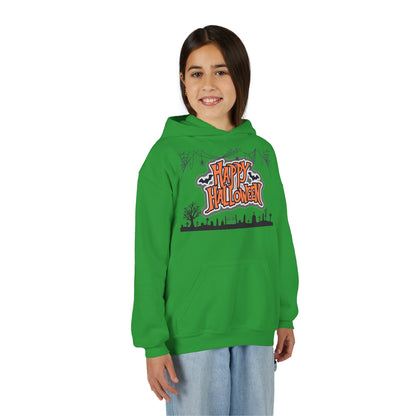 Halloween Youth Hoodie, Cozy Sweatshirt for Kids, Fun Fall Apparel, Spooky Season Hoodie, Trick or Treat Gift