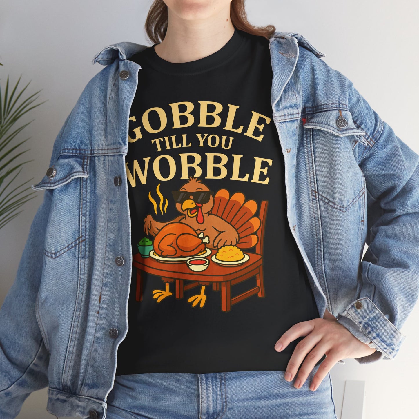 Funny Thanksgiving Tee - Gobble Till You Wobble, Fall Apparel, Thanksgiving Gift, Family Gathering Shirt, Autumn Humor T-Shirt