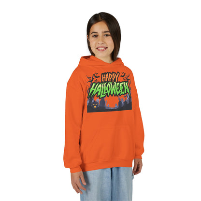 Halloween Youth Hoodie with 'Happy Halloween' Design, Cute Halloween [...]