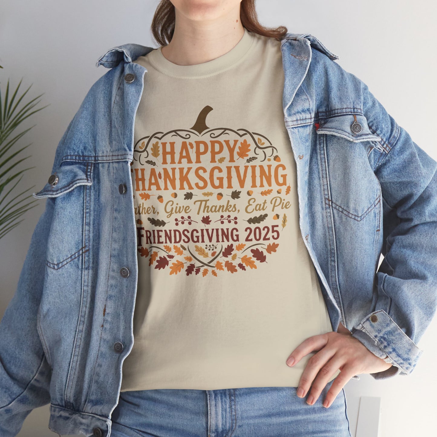 Happy Thanksgiving Friendsgiving 2025 Unisex T-Shirt | Pumpkin Tee, Friendsgiving Celebration, Thanksgiving Gift Idea