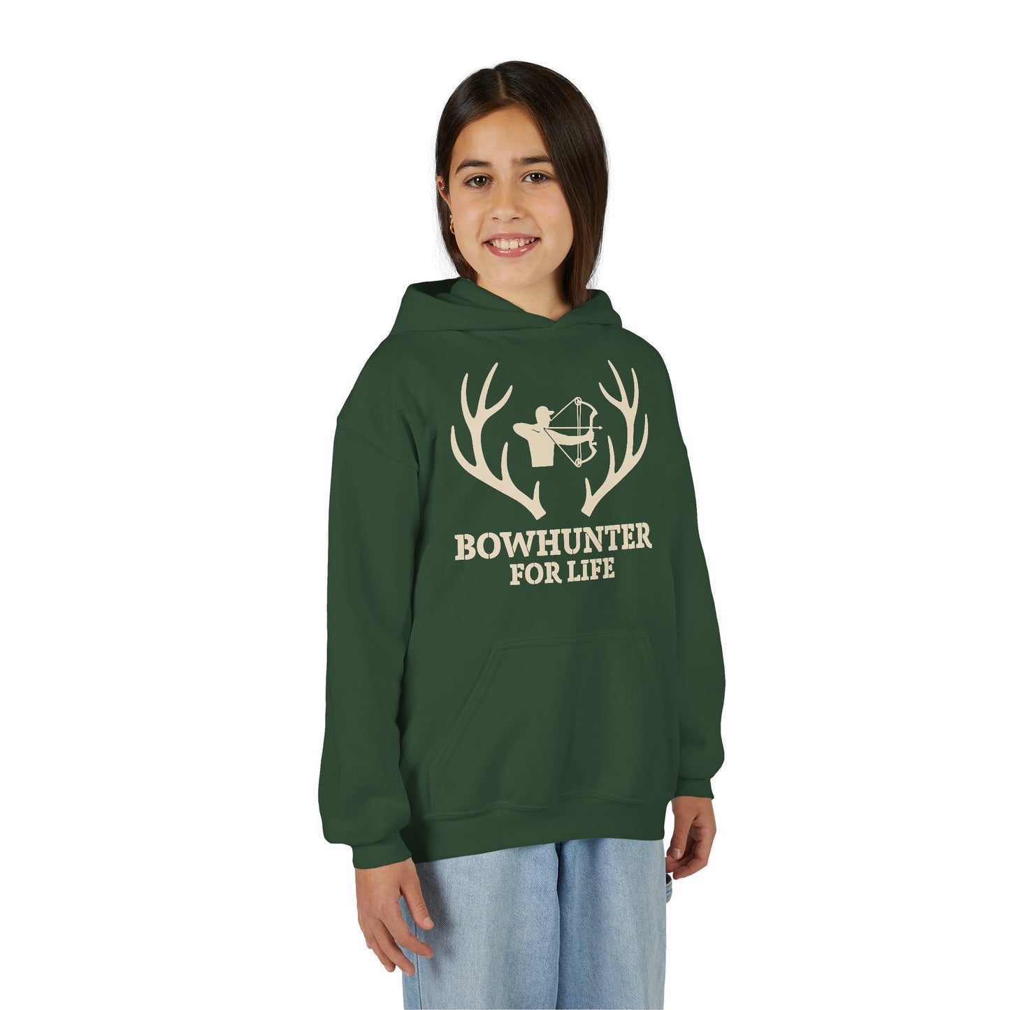 Bowhunter For Life Youth Unisex Hoodie | Perfect for Young Archers, Great for Gift Giving, Outdoor Adventures, Hunting Trips